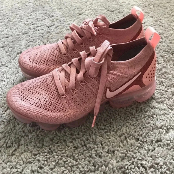 RARE Nike Mauve Pink Vapormax Fly Knit 2 Sneakers - Picture 2 of 7